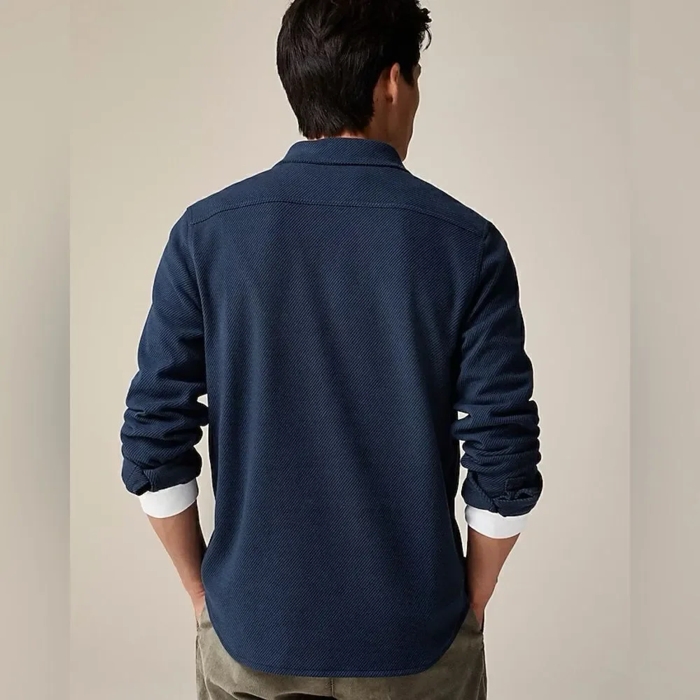 NWT J CREW Seaboard soft-knit shirt in Twill Blue Navy